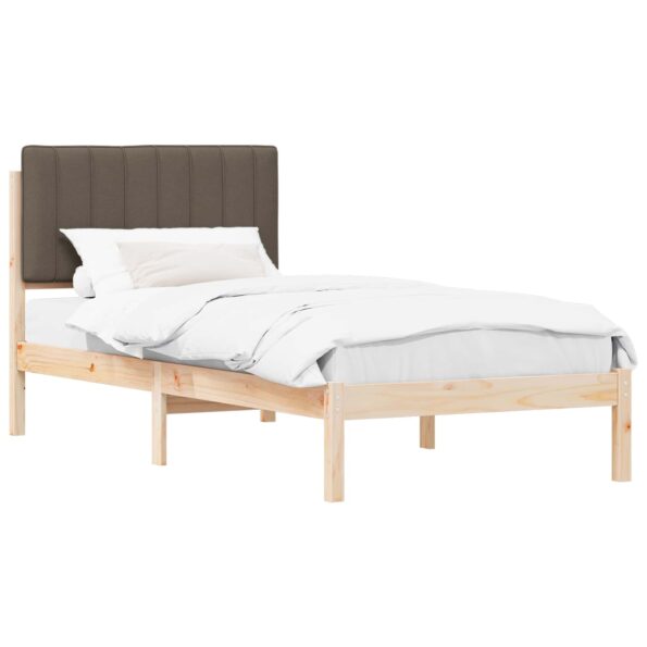 vidaXL Rám postele s čalúneným čelom Prírodná a taupe 90 x 200 cm – Obrázok 2