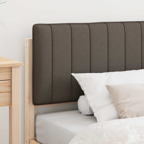 vidaXL Rám postele s čalúneným čelom Prírodná a taupe 90 x 200 cm – Obrázok 3
