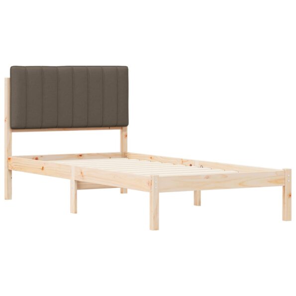 vidaXL Rám postele s čalúneným čelom Prírodná a taupe 90 x 200 cm – Obrázok 4