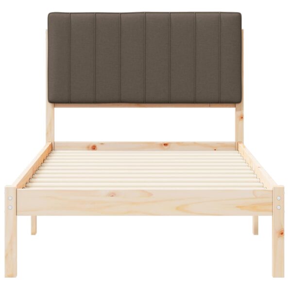 vidaXL Rám postele s čalúneným čelom Prírodná a taupe 90 x 200 cm – Obrázok 5
