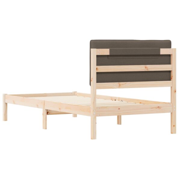 vidaXL Rám postele s čalúneným čelom Prírodná a taupe 90 x 200 cm – Obrázok 7
