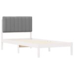 vidaXL Rám postele s čalúneným čelom Biela a svetlo šedá 90 x 200 cm – Obrázok 4