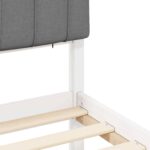 vidaXL Rám postele s čalúneným čelom Biela a svetlo šedá 90 x 200 cm – Obrázok 8