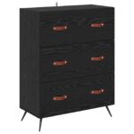 vidaXL Příborník Čierny Dub 69,5 x 34 x 90 cm Konštruované drevo – Obrázok 2