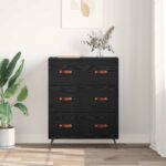 vidaXL Příborník Čierny Dub 69,5 x 34 x 90 cm Konštruované drevo – Obrázok 4