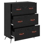 vidaXL Příborník Čierny Dub 69,5 x 34 x 90 cm Konštruované drevo – Obrázok 5