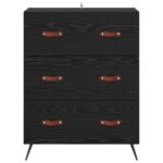 vidaXL Příborník Čierny Dub 69,5 x 34 x 90 cm Konštruované drevo – Obrázok 6