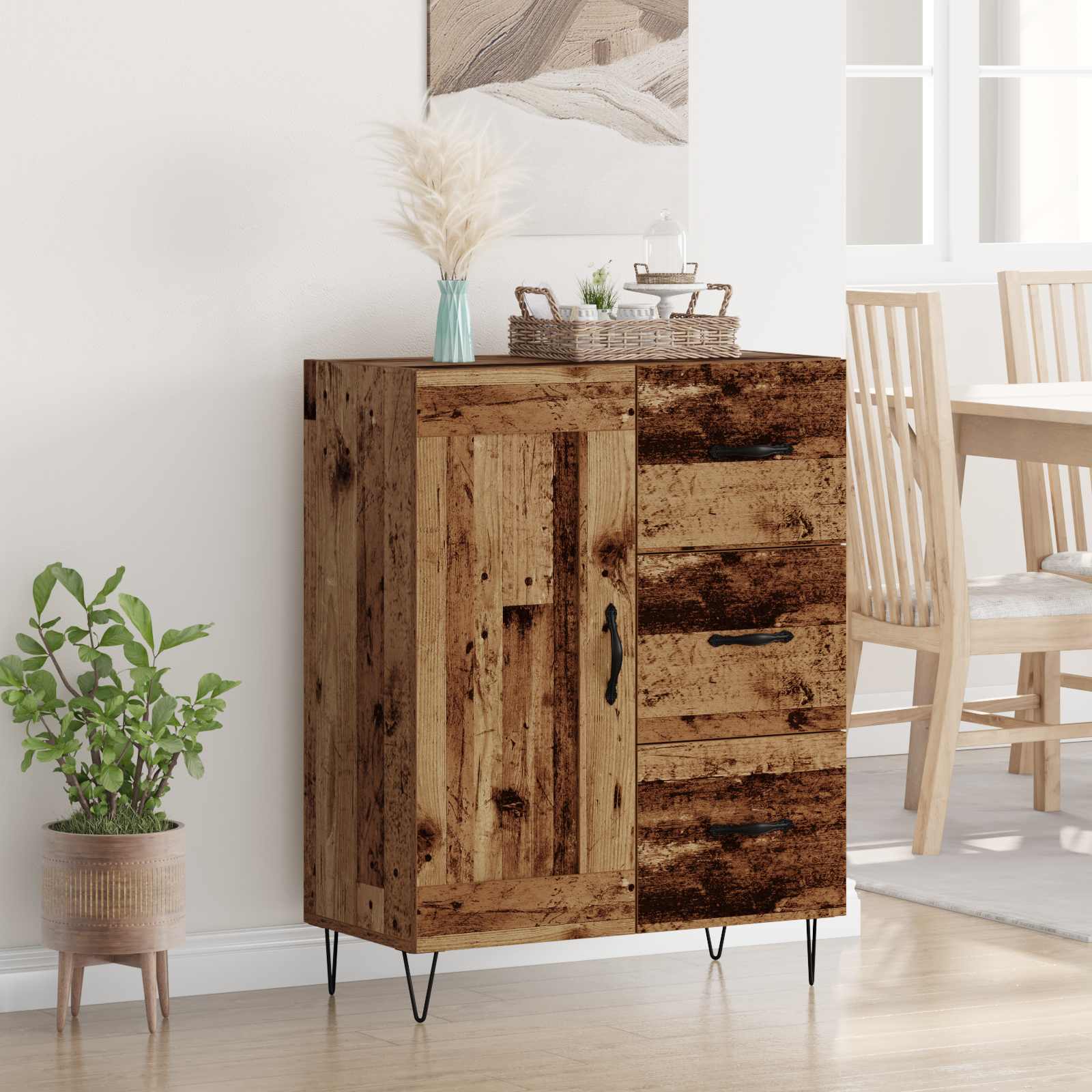 881618_1.jpg vidaXL Servírovacia skriňa so zásuvkou Staré drevo 69,5 x 34 x 90 cm – Obrázok 1