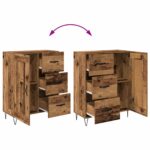 vidaXL Servírovacia skriňa so zásuvkou Staré drevo 69,5 x 34 x 90 cm – Obrázok 10