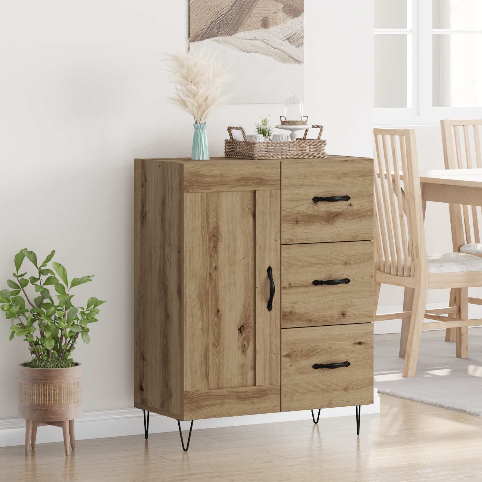 881619_1.jpg vidaXL Servírovacia skriňa so zásuvkou Remeselný Dub 69,5 x 34 x 90 cm – Obrázok 1