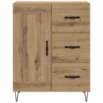 vidaXL Servírovacia skriňa so zásuvkou Remeselný Dub 69,5 x 34 x 90 cm – Obrázok 6