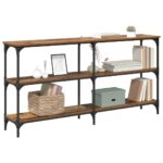 vidaXL Konzolový stôl Staré drevo 150 x 29 x 75 cm – Obrázok 3