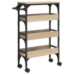 vidaXL Kuchynský vozík Sonoma dub 53 x 20 x 76 cm Kompozitné drevo – Obrázok 2
