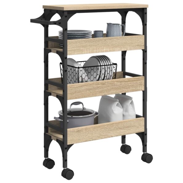 vidaXL Kuchynský vozík Sonoma dub 53 x 20 x 76 cm Kompozitné drevo – Obrázok 3