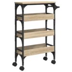 vidaXL Kuchynský vozík Sonoma dub 53 x 20 x 76 cm Kompozitné drevo – Obrázok 8