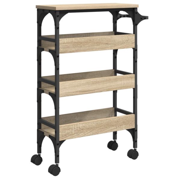 vidaXL Kuchynský vozík Sonoma dub 53 x 20 x 76 cm Kompozitné drevo – Obrázok 8