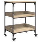 vidaXL Kuchynský vozík Sonoma dub 60 x 41 x 80,5 cm Kompozitné drevo – Obrázok 2