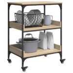vidaXL Kuchynský vozík Sonoma dub 60 x 41 x 80,5 cm Kompozitné drevo – Obrázok 3