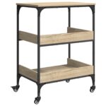 vidaXL Kuchynský vozík Sonoma dub 60 x 41 x 80,5 cm Kompozitné drevo – Obrázok 8