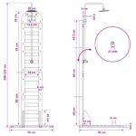 vidaXL Externá sprcha 223 cm Biela – Obrázok 11