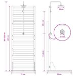 vidaXL Externá sprcha 225 cm Imregnovaná borovica a nehrdzavejúca oceľ – Obrázok 11