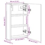 vidaXL Kúpeľňová zrkadlová skrinka Sonoma dub 30 x 10,5 x 50 cm – Obrázok 12
