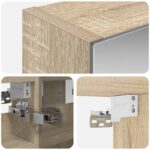 vidaXL Kúpeľňová zrkadlová skrinka Sonoma dub 30 x 10,5 x 50 cm – Obrázok 9