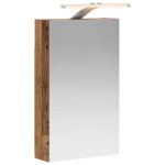 vidaXL Kúpeľňová zrkadlová skrinka Staré drevo 30 x 10,5 x 50 cm – Obrázok 2
