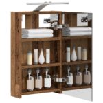 vidaXL Kúpeľňová zrkadlová skrinka Staré drevo 30 x 10,5 x 50 cm – Obrázok 3