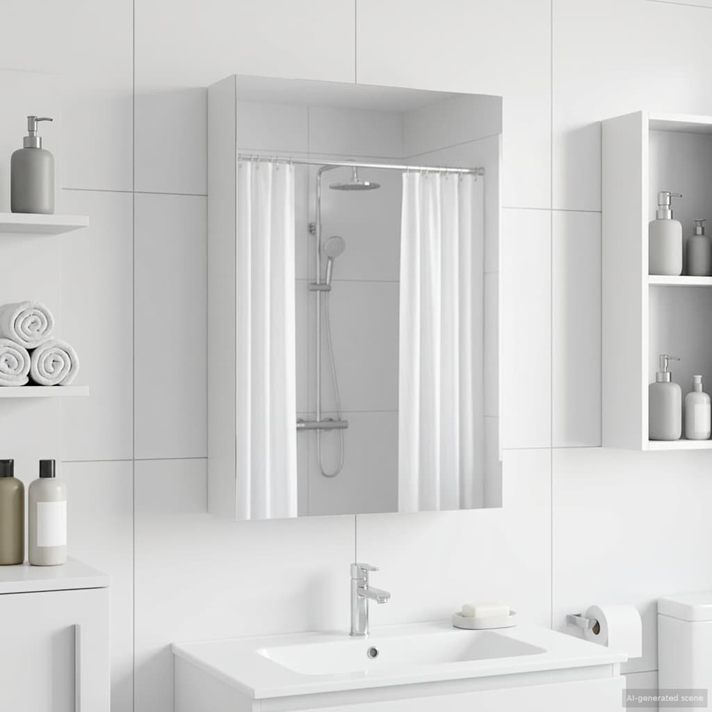 889023_1.jpg vidaXL Kúpeľňová zrkadlová skrinka Nástenný Biela 40 x 10,5 x 60,5 cm – Obrázok 1