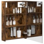 vidaXL Kúpeľňová zrkadlová skrinka Dymová dub 40 x 10,5 x 60,5 cm – Obrázok 3