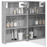 vidaXL Kúpeľňová zrkadlová skrinka Sivý Sonoma 40 x 10,5 x 60,5 cm – Obrázok 3