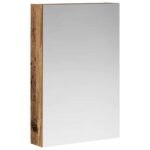 vidaXL Kúpeľňová zrkadlová skrinka Staré drevo 40 x 10,5 x 60,5 cm – Obrázok 2