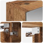 vidaXL Kúpeľňová zrkadlová skrinka Staré drevo 40 x 10,5 x 60,5 cm – Obrázok 9