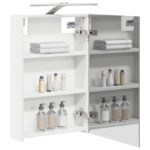 vidaXL Kúpeľňová zrkadlová skrinka Nástenný Biela 40 x 10,5 x 60,5 cm – Obrázok 3