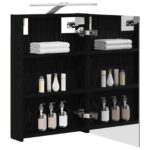 vidaXL Kúpeľňová zrkadlová skrinka Čierny dub 40 x 10,5 x 60,5 cm – Obrázok 3