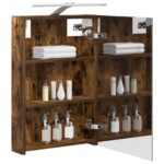 vidaXL Kúpeľňová zrkadlová skrinka Dymová dub 40 x 10,5 x 60,5 cm – Obrázok 3