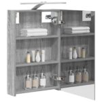 vidaXL Kúpeľňová zrkadlová skrinka Sivý Sonoma 40 x 10,5 x 60,5 cm – Obrázok 3