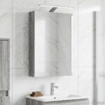 vidaXL Kúpeľňová zrkadlová skrinka Sivý Sonoma 40 x 10,5 x 60,5 cm – Obrázok 4