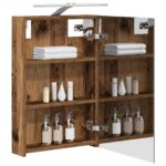 vidaXL Kúpeľňová zrkadlová skrinka Staré drevo 40 x 10,5 x 60,5 cm – Obrázok 3