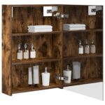 vidaXL Kúpeľňová zrkadlová skrinka Dymová dub 50 x 14,5 x 70 cm – Obrázok 3