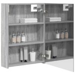 vidaXL Kúpeľňová zrkadlová skrinka Sivý Sonoma 50 x 14,5 x 70 cm – Obrázok 3
