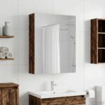 vidaXL Kúpeľňová zrkadlová skrinka Staré drevo 50 x 14,5 x 70 cm – Obrázok 4
