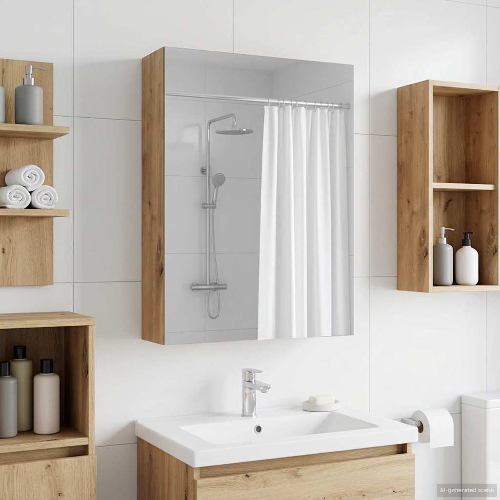 889046_1.jpg vidaXL Kúpeľňová zrkadlová skrinka Remeselnícky dub 50 x 14,5 x 70 cm – Obrázok 1