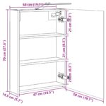 vidaXL Kúpeľňová zrkadlová skrinka Čierny dub 50 x 14,5 x 70 cm – Obrázok 13