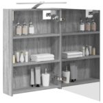 vidaXL Kúpeľňová zrkadlová skrinka Sivý Sonoma 50 x 14,5 x 70 cm – Obrázok 3