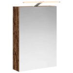 vidaXL Kúpeľňová zrkadlová skrinka Staré drevo 50 x 14,5 x 70 cm – Obrázok 2