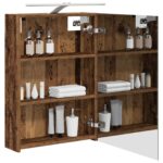 vidaXL Kúpeľňová zrkadlová skrinka Staré drevo 50 x 14,5 x 70 cm – Obrázok 3