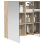 vidaXL Kúpeľňová zrkadlová skrinka Sonoma dub 60 x 14,5 x 70 cm – Obrázok 3