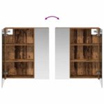 vidaXL Kúpeľňová zrkadlová skrinka Staré drevo 60 x 14,5 x 70 cm – Obrázok 10